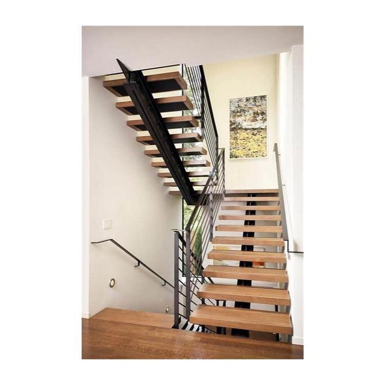 GRT Interior Wooden Staircase Floating Stair Tread Brackets Modern Suspended Staircase