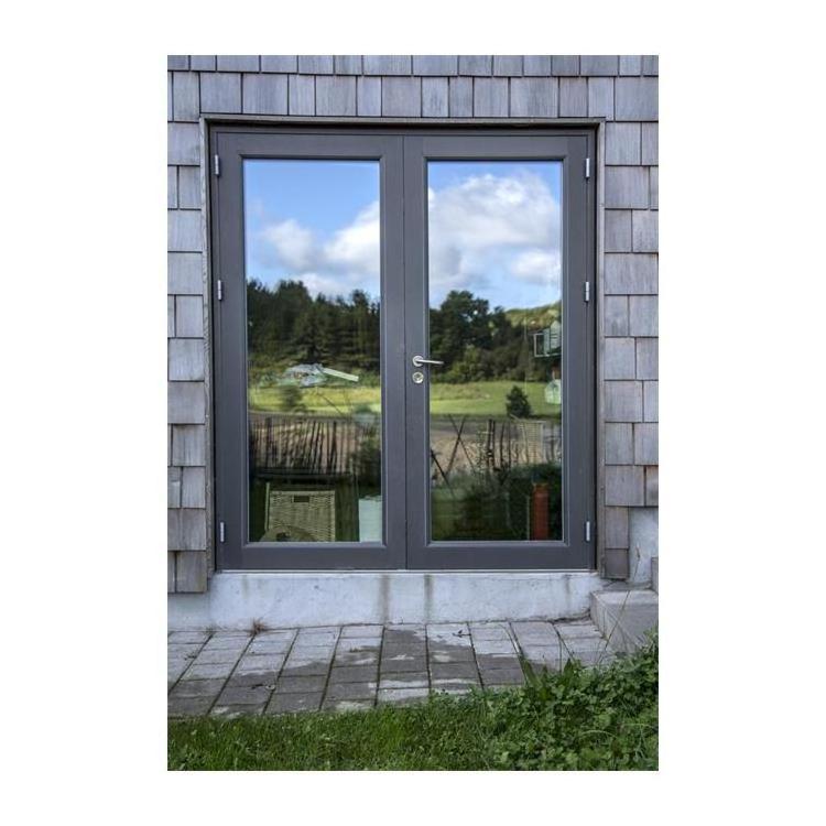 Soundproof House Exterior Patio Doors Aluminum Powder Coated French Glass Casement Swing Door