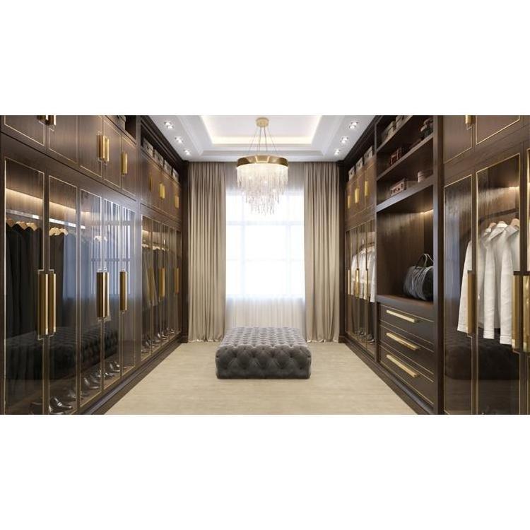 Modern Luxury Design Wardrobe Free Standing Customized Sliding Door Clothes Closet with Drawers