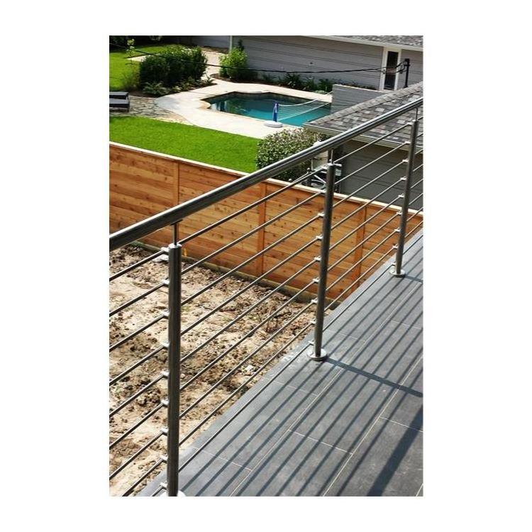 Outdoor Rod Bar Railing New Style Horizontal Fence Industrial Stainless Steel Rod Bar Stair Railing