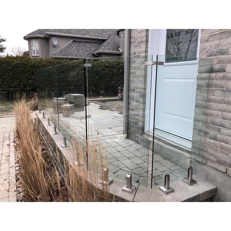 House Modern Plexiglass Fence Stainless Steel Swimming Pool Handrail Glass Spigot Railing Design