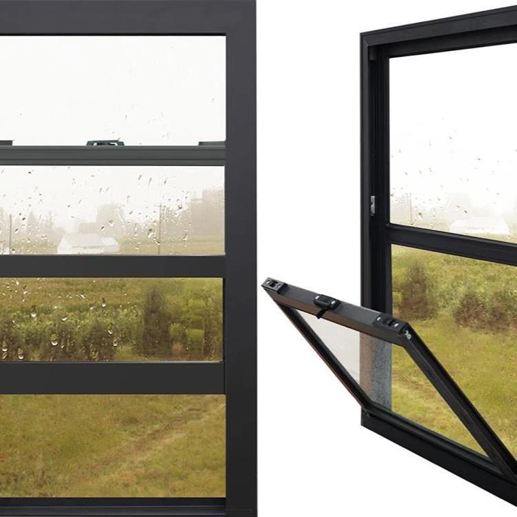 Modern Design UPVC Up and Down Sliding Window/ Non-Thermal Break Aluminum Frame Vertical Sliding Window