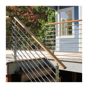 Outdoor Rod Bar Railing New Style Horizontal Fence Industrial Stainless Steel Rod Bar Stair Railing