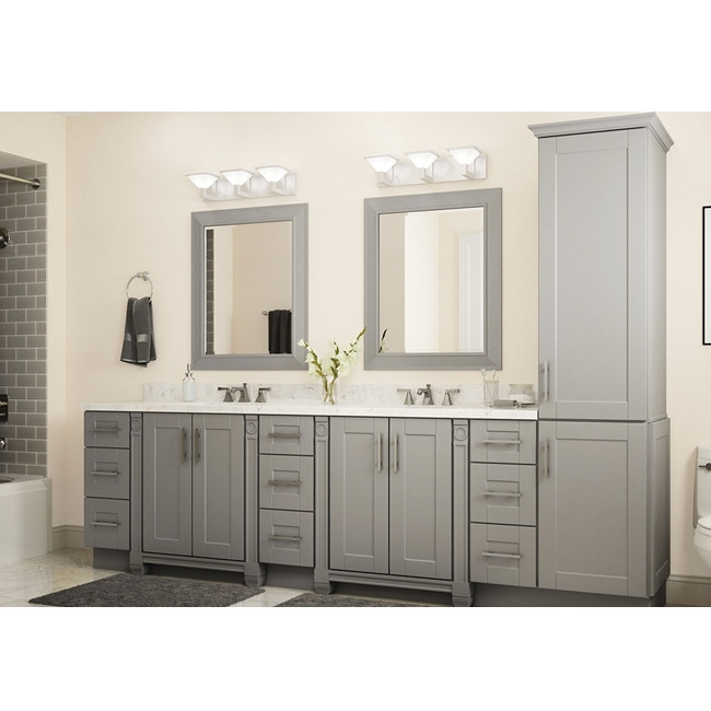 Japan style corner wall modern bathroom wooden cabinets bathroom vanity