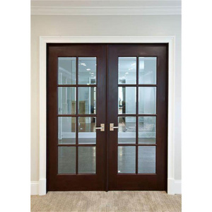 French Design Swing Door Cheap Interior Wooden Door 6 Panel Internal Doors With Frame For Bedroom Apartment Villa