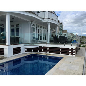 House Modern Plexiglass Fence Stainless Steel Swimming Pool Handrail Glass Spigot Railing Design