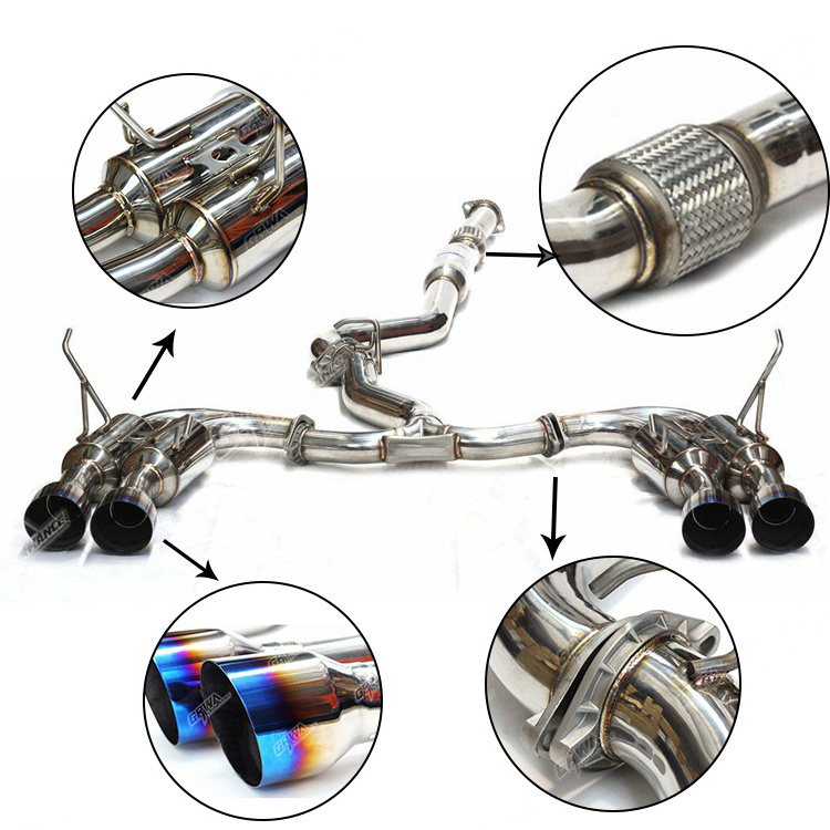 GRWA Stainless Steel 201+ Mirror polished Cat Back Exhaust System for 2015+ Subaru WRX/STI