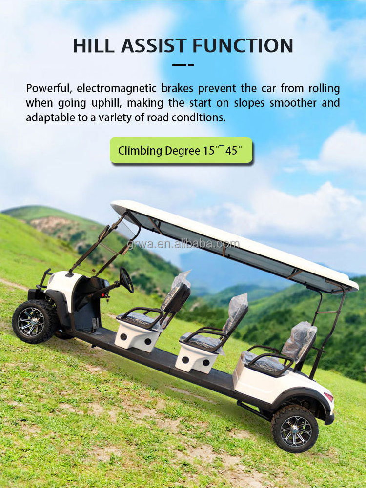 Classic Golf Electric Cart 4 Seats Unique Small Limo 48v 105 Ah Battery Lithium 4 Wheel Drive Golf Electric Cart