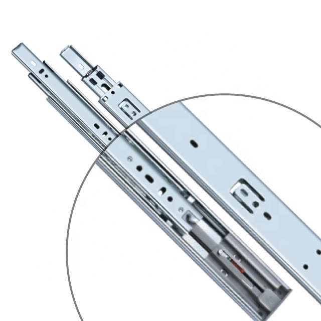 45MM Full Extension Ball Bearing Self-Close Telescopic Rails Drawer Slide