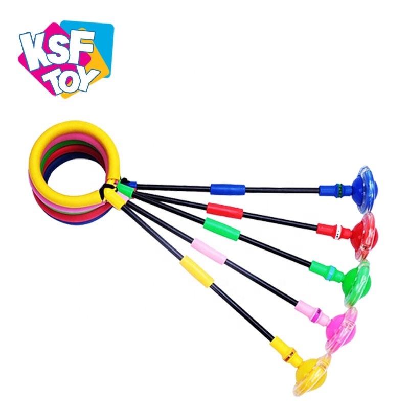 children fitness toys sports jumping foot ring ankle skip swing ball with colorful flash light