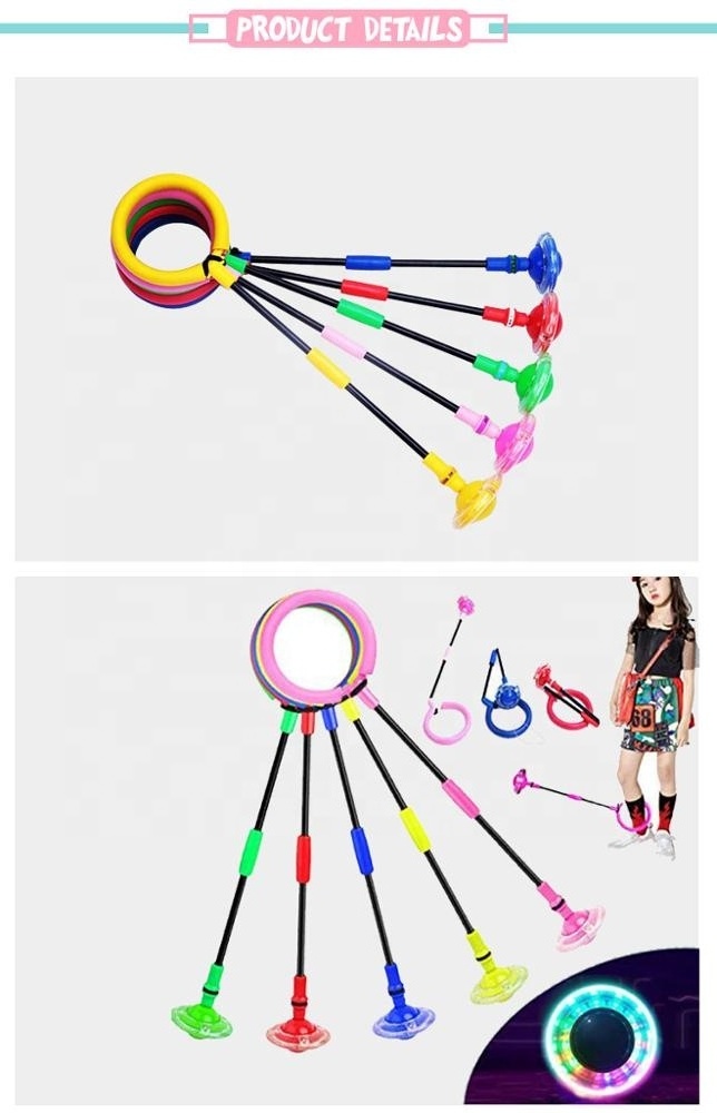 children fitness toys sports jumping foot ring ankle skip swing ball with colorful flash light