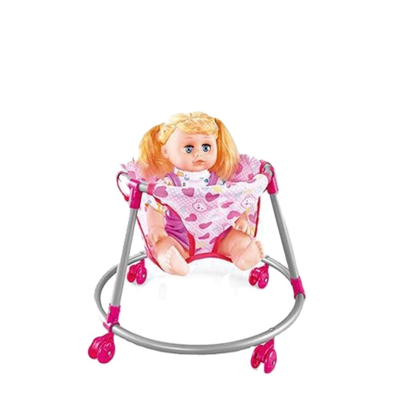 preschool five-piece toys girls pretend play house set doll stroller toy baby with 14 inch IC doll