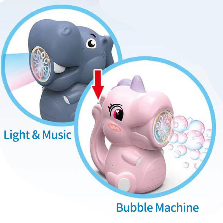 KSF Funny Music Soap Children Toys Automatic Dinosaur Bubble Blower Machine Electric Toys Cartoon Animal Bubble Toys For Kids