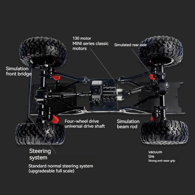 KSF 1/12 Scale Remote Control Crawler Model Electric Off-Road Truck RTR All Terrains 4WD Climbing Toy RC Car