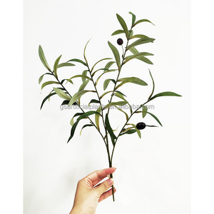 fireproof low moq customization natural looking artificial plastic simulation olive branches with berry fruit