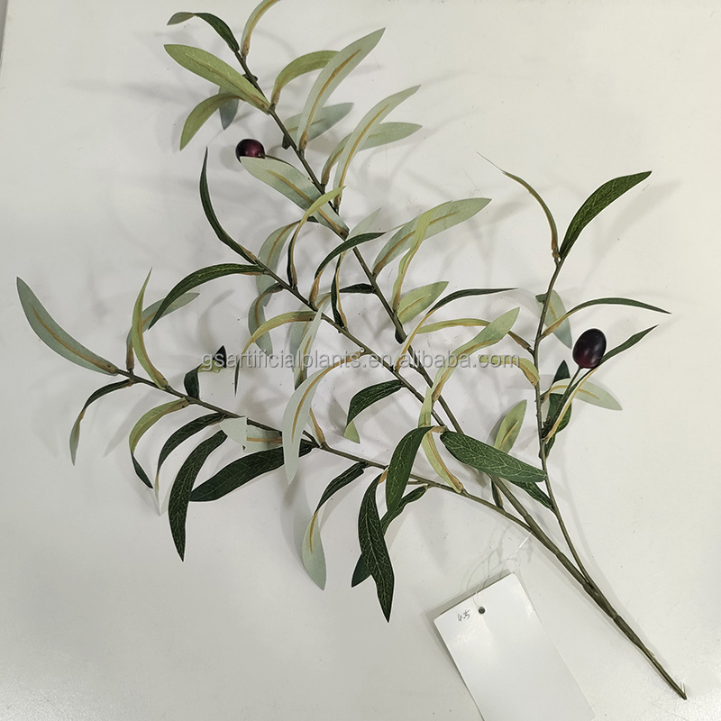 fireproof low moq customization natural looking artificial plastic simulation olive branches with berry fruit