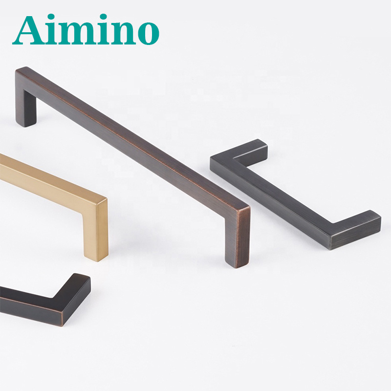 AIMINO RTS Handle Furniture Cabinet Pull Handles Drawer Pulls Square T Bar Gold Brushed Nickel Kitchen Cupboard Handles