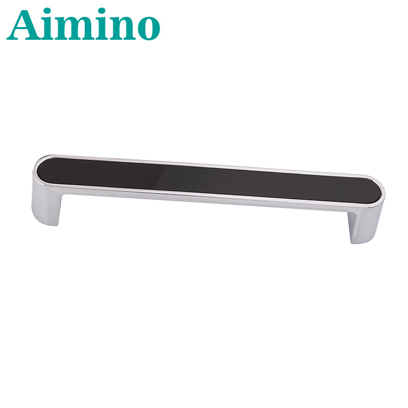 Aimino OEM Silver cabinet pulls silver Black And Silver Door Handle for kitchen cabinets