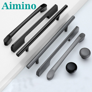 AIMINO Plastic ABS Non Contact Door Handle Cabinet Handle Hasp Slide Lock Black  Flush Pull Handle