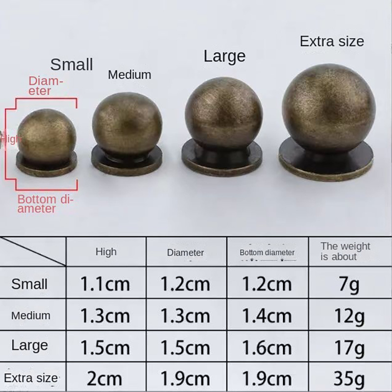 AIMINO RTS Round Solid Brass Pulls Antique Cabinet Drawer Small Handles Modern Minimalist Handles Knobs (Antique Bronze