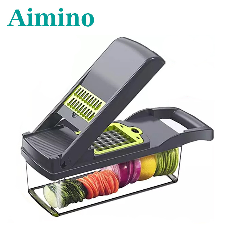 AIMINO RTS Manual Kitchen Vegetable grater 12in1 Slicer Dicer Onion Cutter Machine kitchen vegetable grater