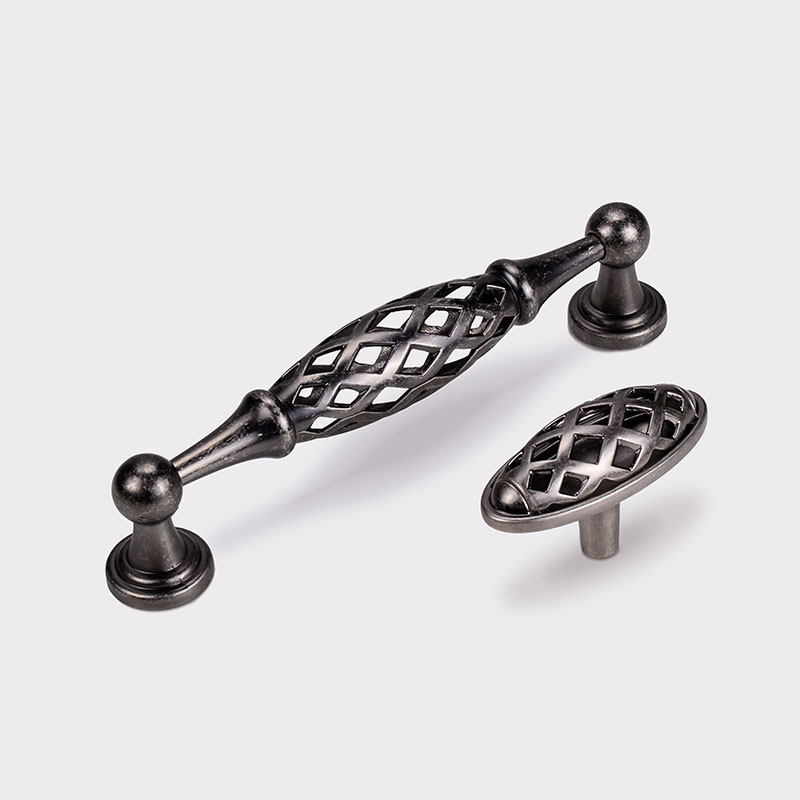 Aimino OEM Vintage Antique Hollow Out Birdcage Handles Wholesale European Style Classic Door Pull  Drawer Handle Kitchen Retro