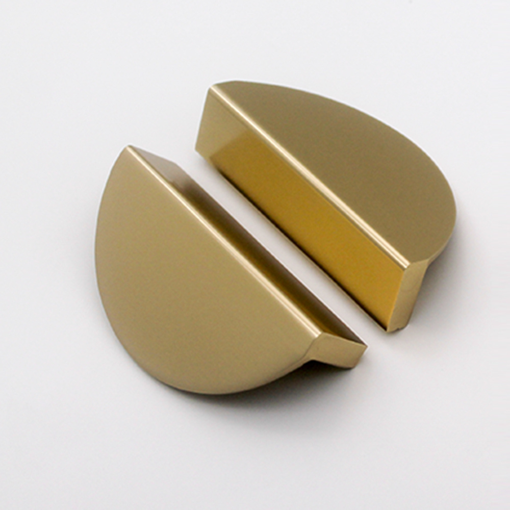 AIMINO New Nodic  Style Half Moon Round Aluminum Drawer Pulls Cabinet Handles Gold Other Furniture Hardware For Bathroom