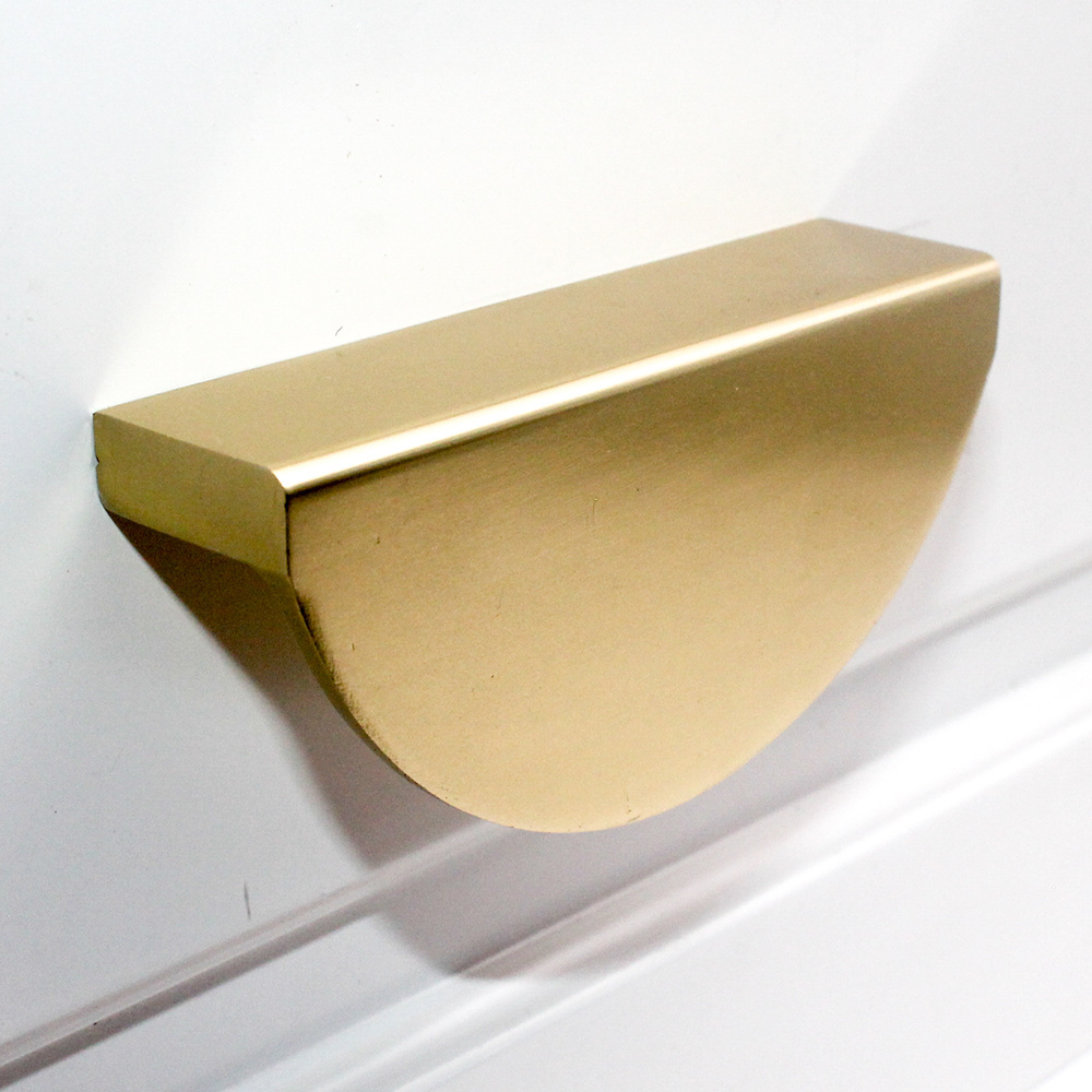 AIMINO New Nodic  Style Half Moon Round Aluminum Drawer Pulls Cabinet Handles Gold Other Furniture Hardware For Bathroom