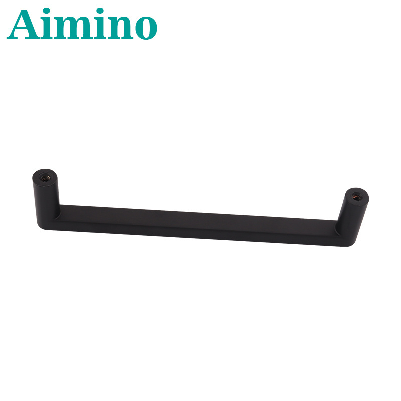 Aimino OEM Multifunctional Matte Black Cabinet Drawer Handles Unique Zinc Alloy Door Handle iron handles