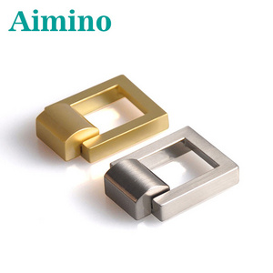 AIMINO Zinc Alloy Mini Furniture Knobs Gold Ring Pulls Brushed Nickel Cabinet Handle And Square Knob