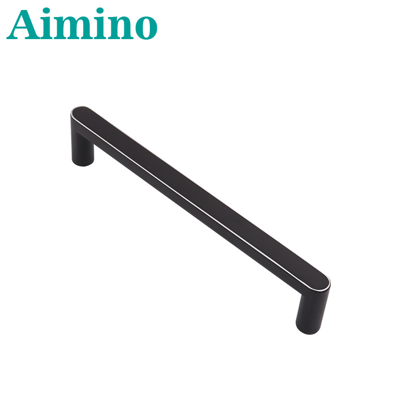 Aimino OEM Multifunctional Matte Black Cabinet Drawer Handles Unique Zinc Alloy Door Handle iron handles