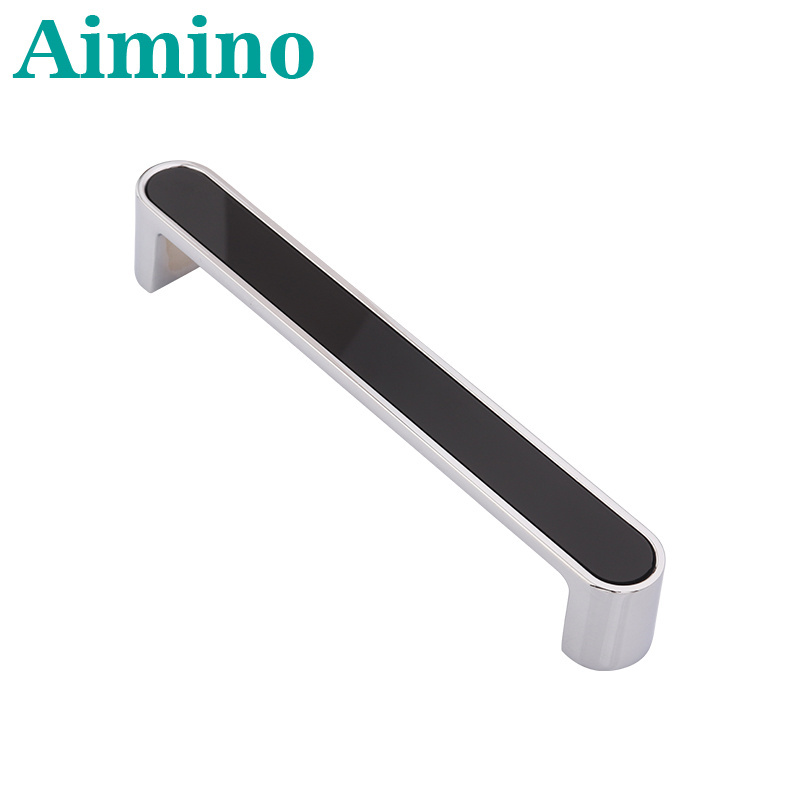 Aimino OEM Silver cabinet pulls silver Black And Silver Door Handle for kitchen cabinets