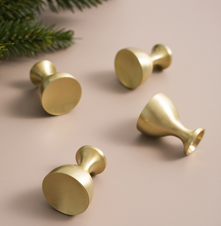 AIMINO Golden Brass Handles and Knobs for Wardrobe Cabinet Drawer Furniture Knob