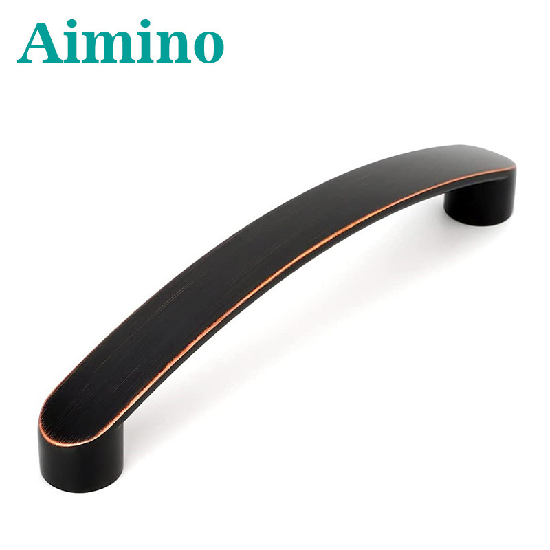 AIMINO OEM Round Foot Cabinet Arch Pull  Oil Rubbed Bronze Furniture Handle for Kitchen Cupboard Door Bedroom Dresser Drawer