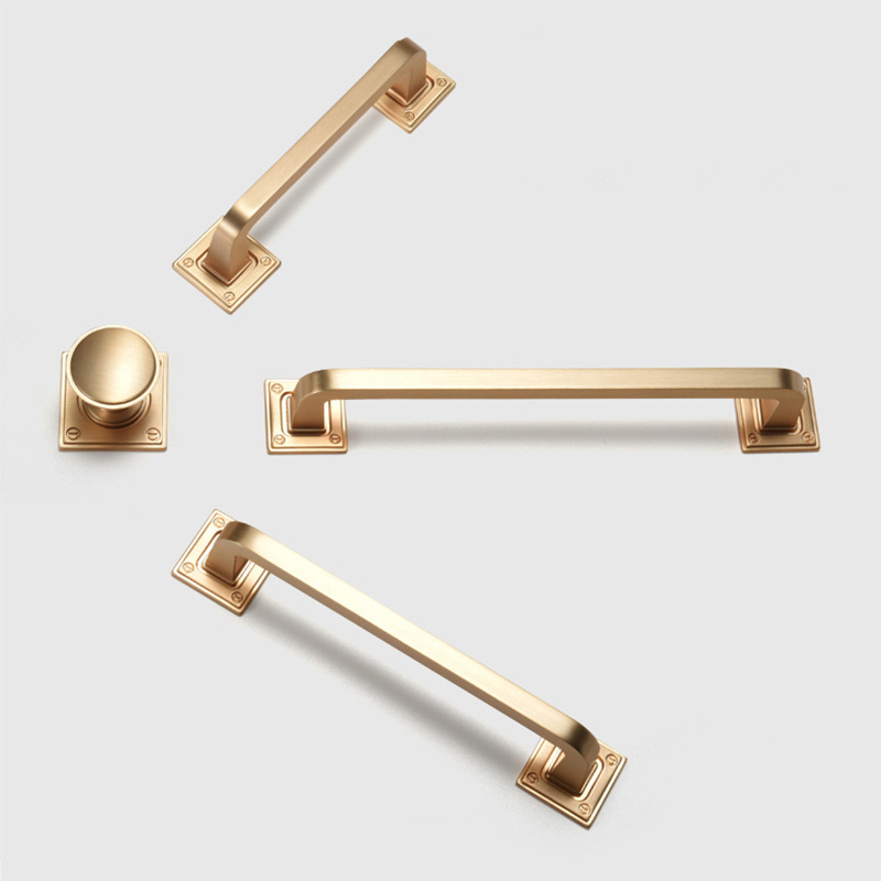 AIMINO  OEM New Chinese Style Light Luxury Shell Gold Modern Minimalist Wardrobe Cupboard Door Kitchen Cupboard Handle And Knob