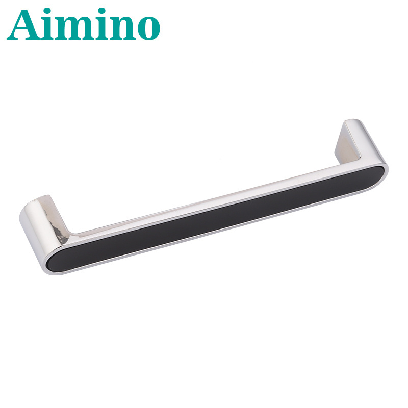 Aimino OEM Silver cabinet pulls silver Black And Silver Door Handle for kitchen cabinets