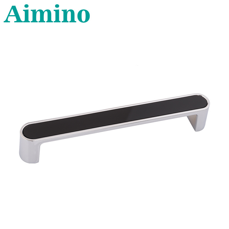 Aimino OEM Silver cabinet pulls silver Black And Silver Door Handle for kitchen cabinets