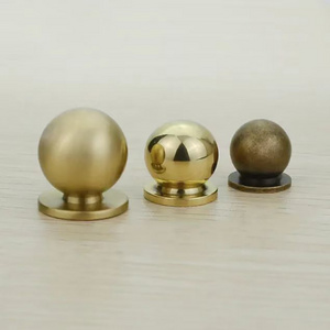 AIMINO RTS Round Solid Brass Pulls Antique Cabinet Drawer Small Handles Modern Minimalist Handles Knobs (Antique Bronze