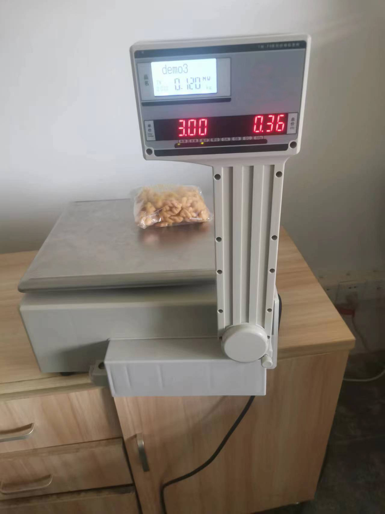 AI Cameral Scale Intelligent Market Butcher Barcode Receipt Label Printing Printer Weight Scale 30kg