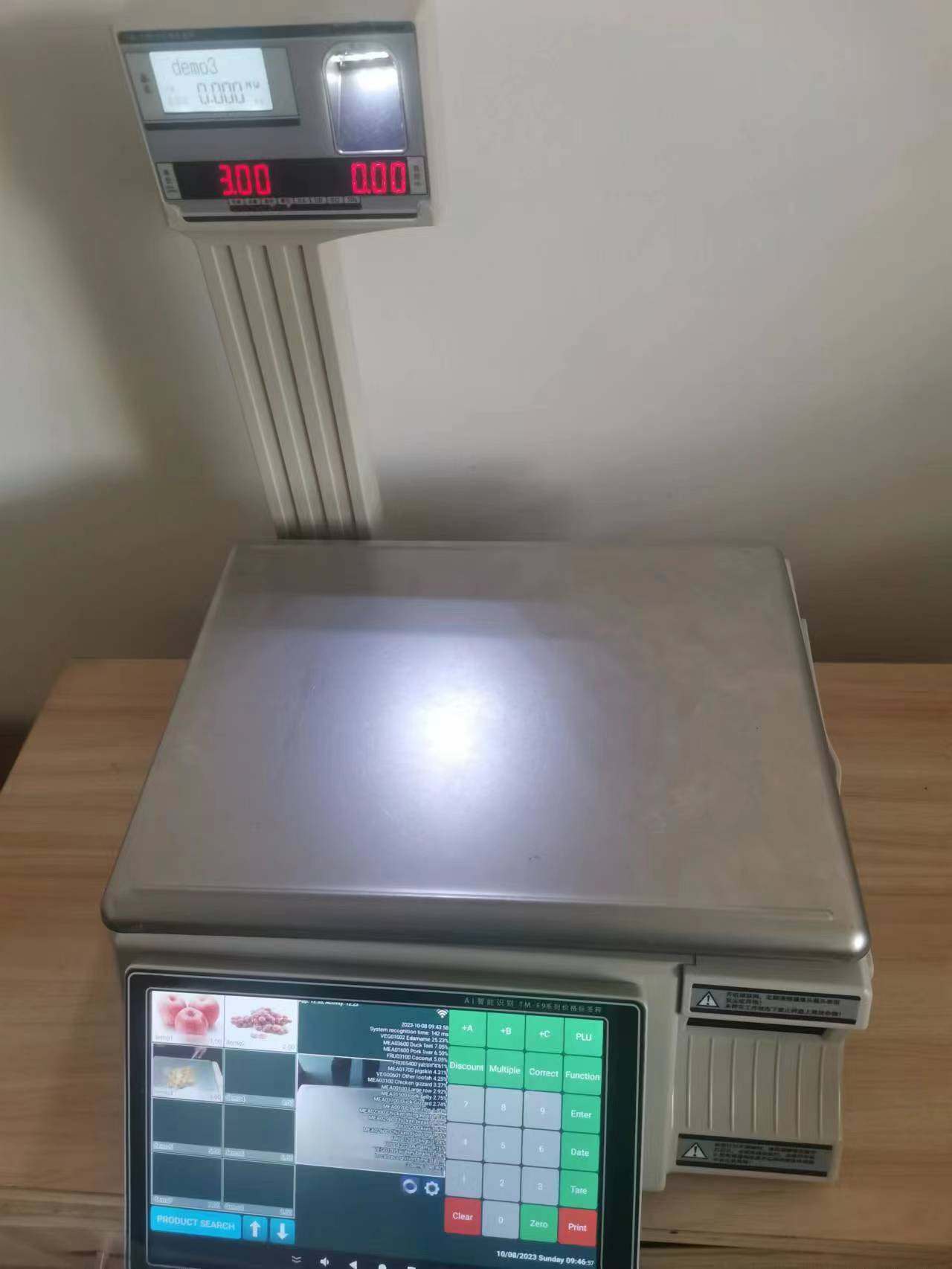 AI Cameral Scale Intelligent Market Butcher Barcode Receipt Label Printing Printer Weight Scale 30kg