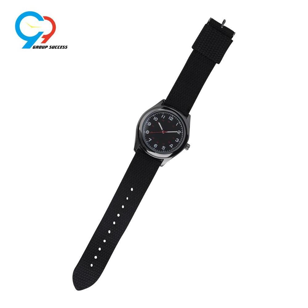 Retail high quality black color nylon strap men quartz watch