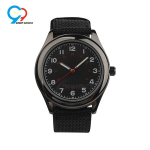 Retail high quality black color nylon strap men quartz watch