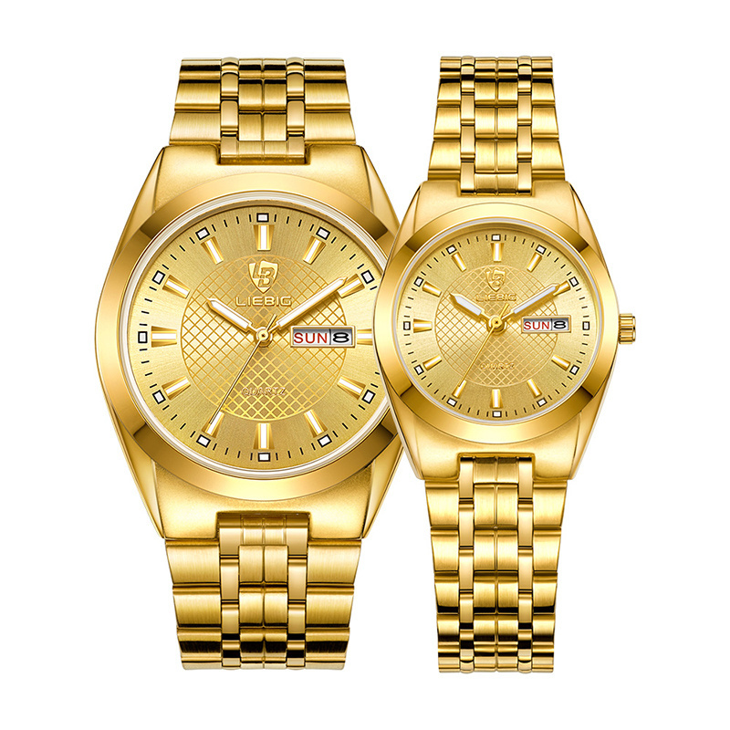 LIEBIG from Skmei L1020 Luxury Gold Wrist watch original Couple luxury men watches Women Quartz mens digital watches