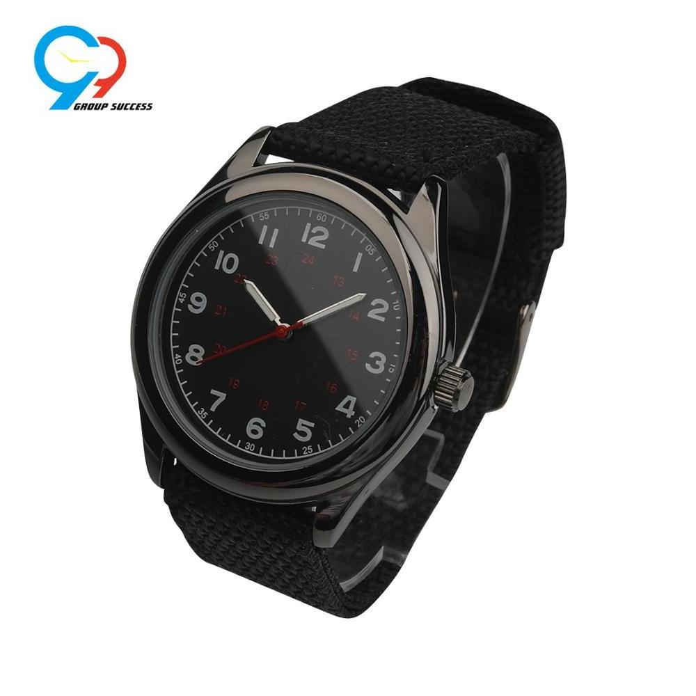 Retail high quality black color nylon strap men quartz watch