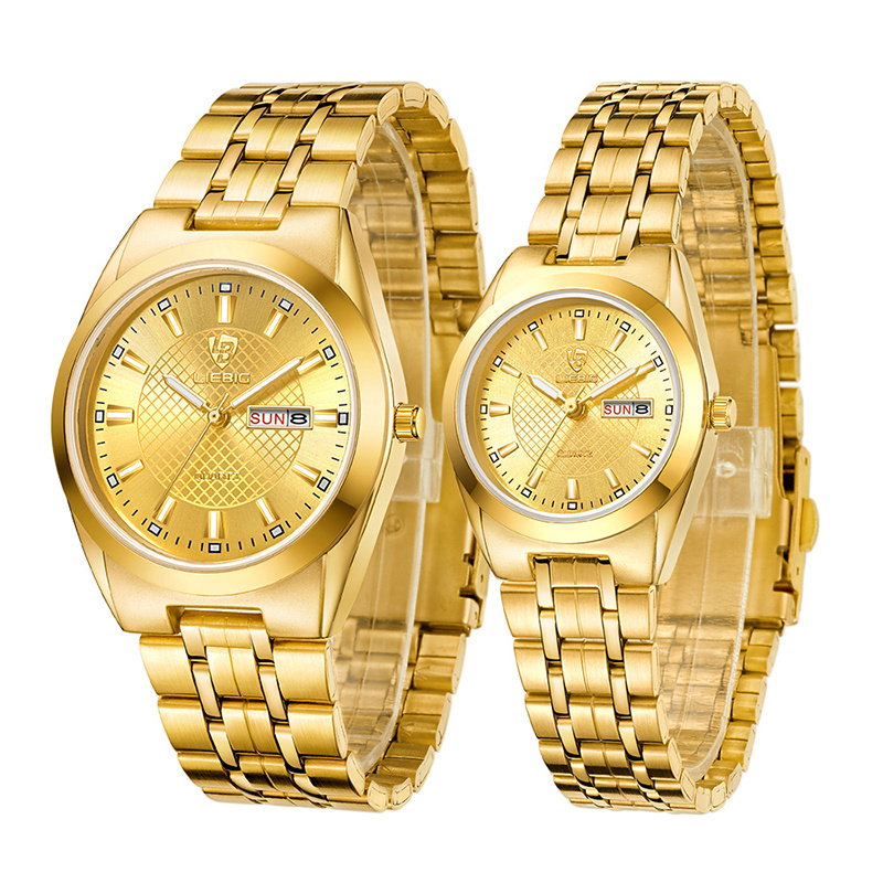 LIEBIG from Skmei L1020 Luxury Gold Wrist watch original Couple luxury men watches Women Quartz mens digital watches