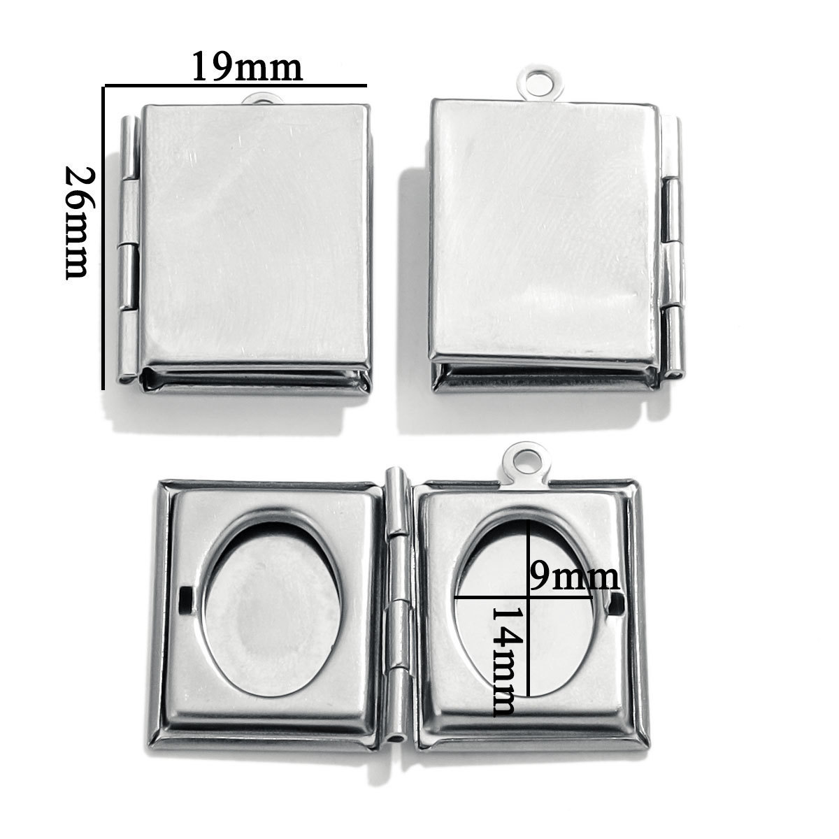 5pcs/Bag/Set Jewelry Accessories Stainless steel Locket With Photo Family Initial Couple Necklace Pendent