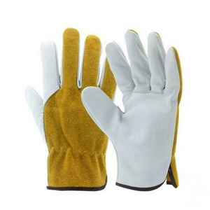 Cowhide Split Leather Work Gloves Welding gloves Driver heavy support gloves with custom printing and designing on wholesale