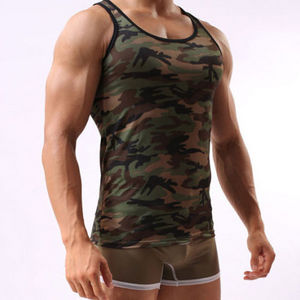 Camouflage tank top mens custom camo tank top vests with high quality material and design on wholesale price from factory