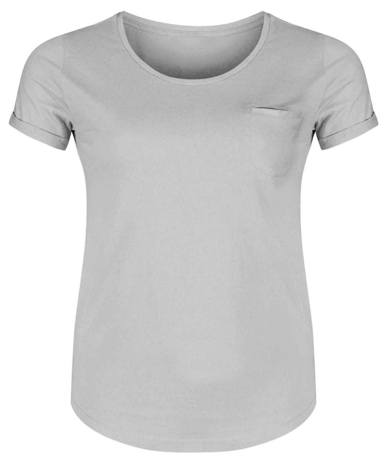 Ladies Plus Size Plain Curve hem Top Round Neck Short Sleeve Womens T Shirt in bulk quantity with custom printing service