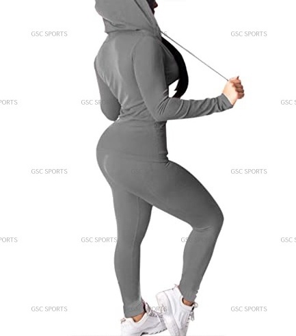 Women slim fit jogging wear body shape track suit with high quality stretchable fabric and custom printing track suit for women